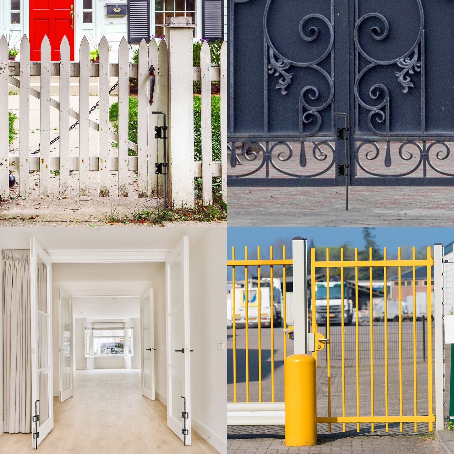 1/2set 24" Cane Bolt Gate Drop Rod for Wood Fence Iron Gate Hardware Ground Latch for Wooden Fence and Holding Door Holding Gate