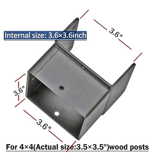 1 New Deal Stainless Steel 4x4 Post Anchor Connector Deck Saddle Bracket Kit Wood Posts Beam Tie Bracket Base Outdoor Structure Support