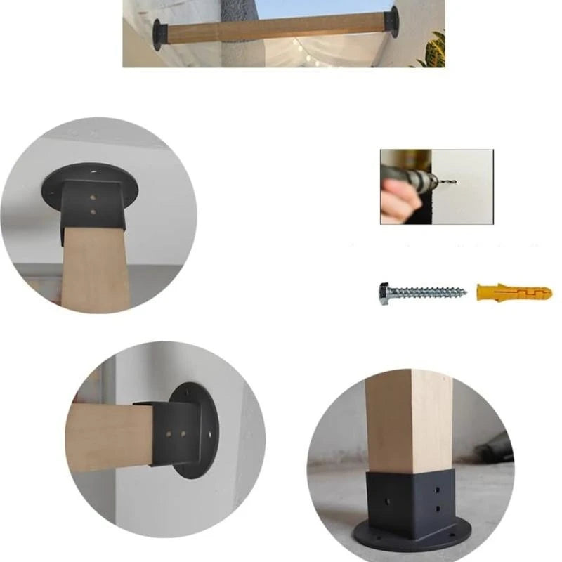 Sturdy Post Brackets Anchors Pack of 6 Powder Coated Steel for Fence Railings Privacy Panel Gazebos and Pergolas .Y5GA