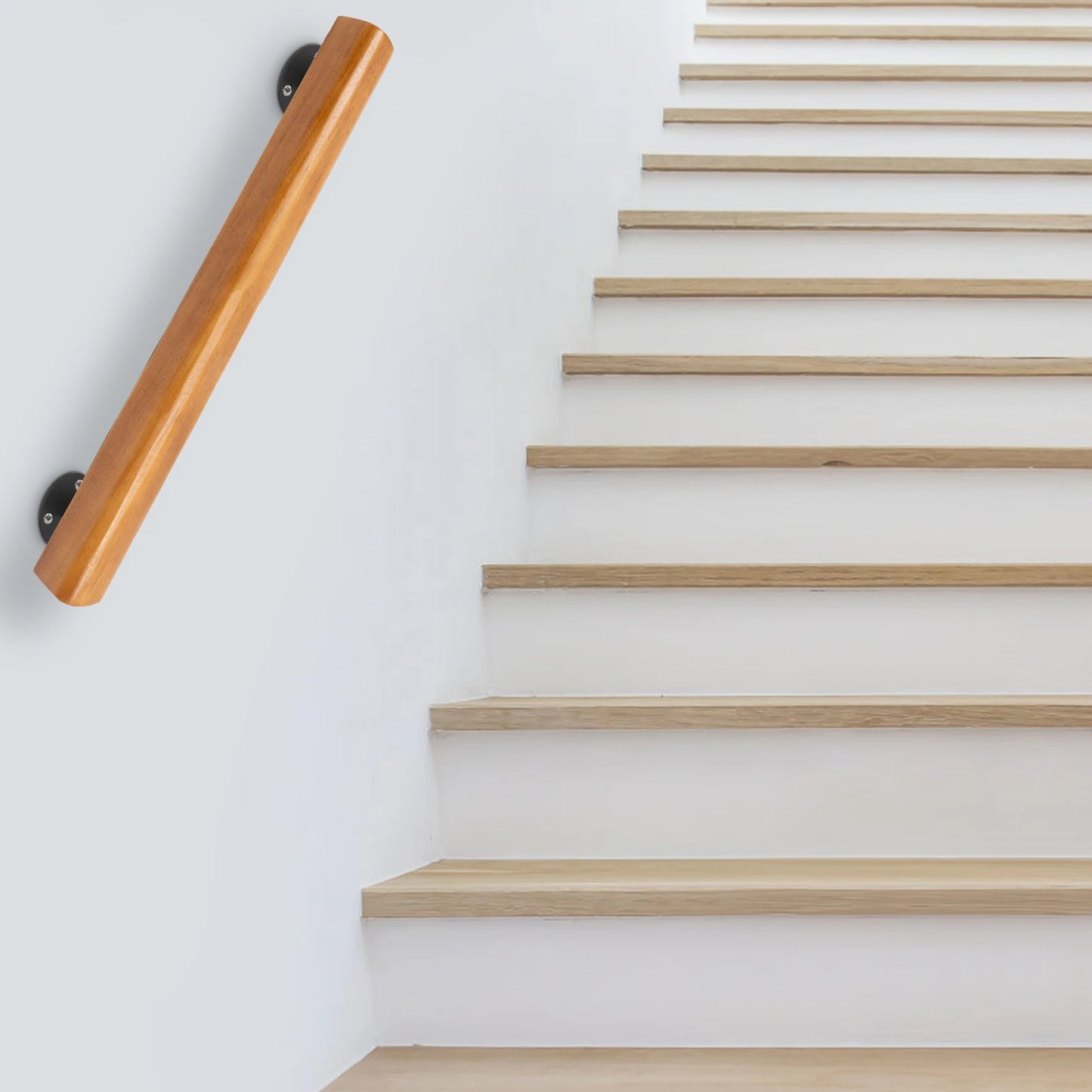 Solid Pine Wood Handrails for Stairs, 2ft Length, Rounded Edges for Safety, and Stylish, Perfect for Enhancing Home Décor