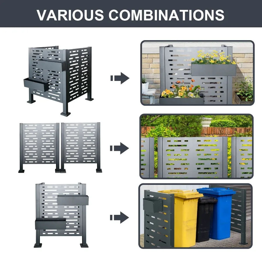 3ftx3ft Air Conditioner Fence for Outdoor Units Metal Privacy Fence Cover Perfect to Conceal Air Conditioning Units