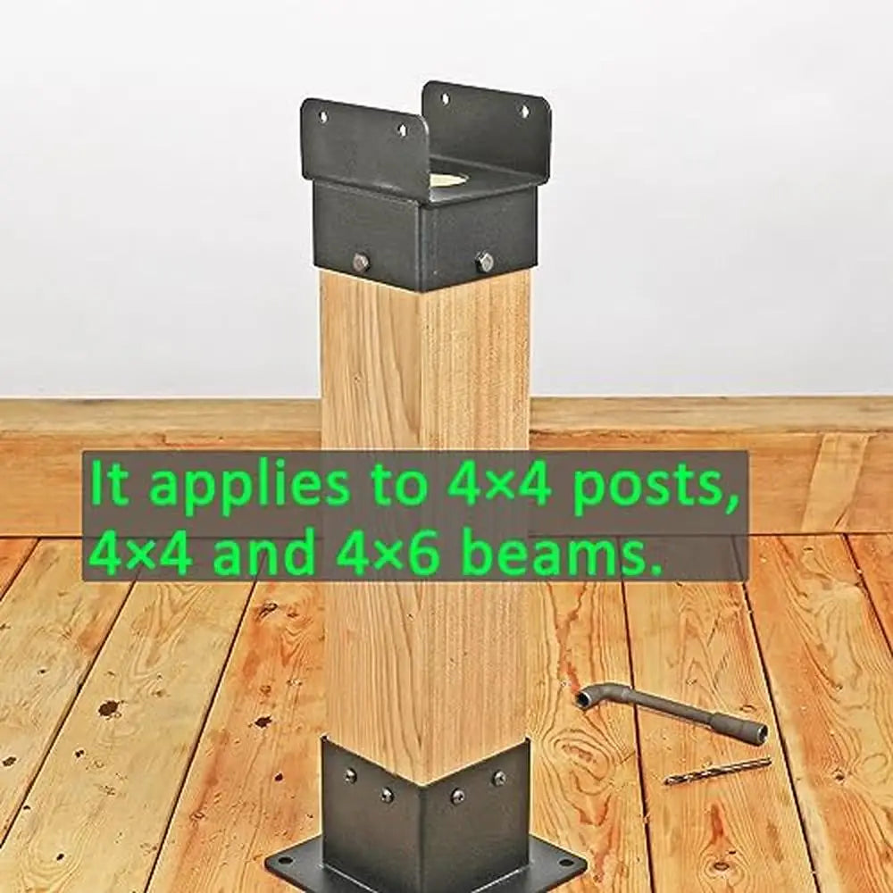 1 New Deal Stainless Steel 4x4 Post Anchor Connector Deck Saddle Bracket Kit Wood Posts Beam Tie Bracket Base Outdoor Structure Support