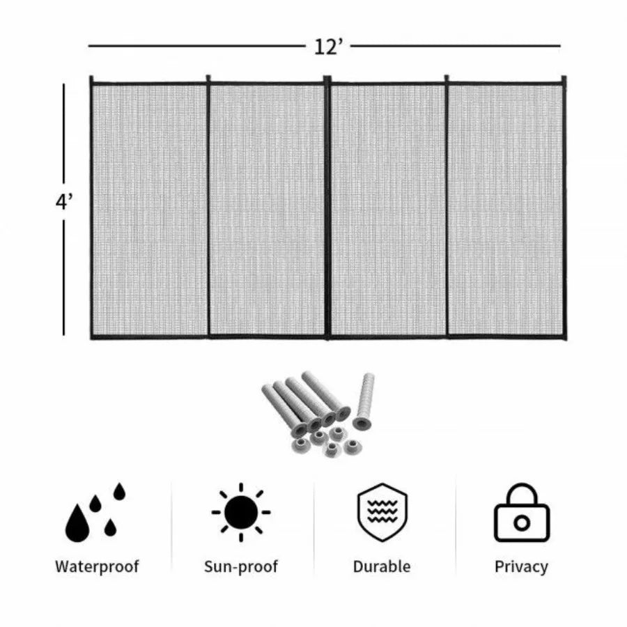 4 Feet x 12 Feet Inground Swimming Pool Safety Fence