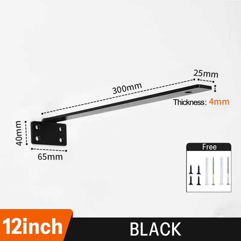 Floating Shelf Brackets Carbon Steel Wall Mount Invisible T Shelves Brackets for Bathroom and Kitchen Storage Support