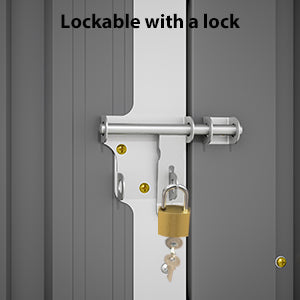 Storage Shed 4 * 8 FT Lean to Shed Metal Sheds & Outdoor Storage Cabinet Lockable Tool Organization Bike Mower Shed Portable Out