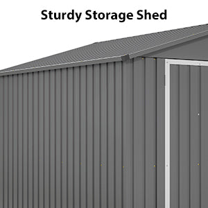 Storage Shed 4 * 8 FT Lean to Shed Metal Sheds & Outdoor Storage Cabinet Lockable Tool Organization Bike Mower Shed Portable Out