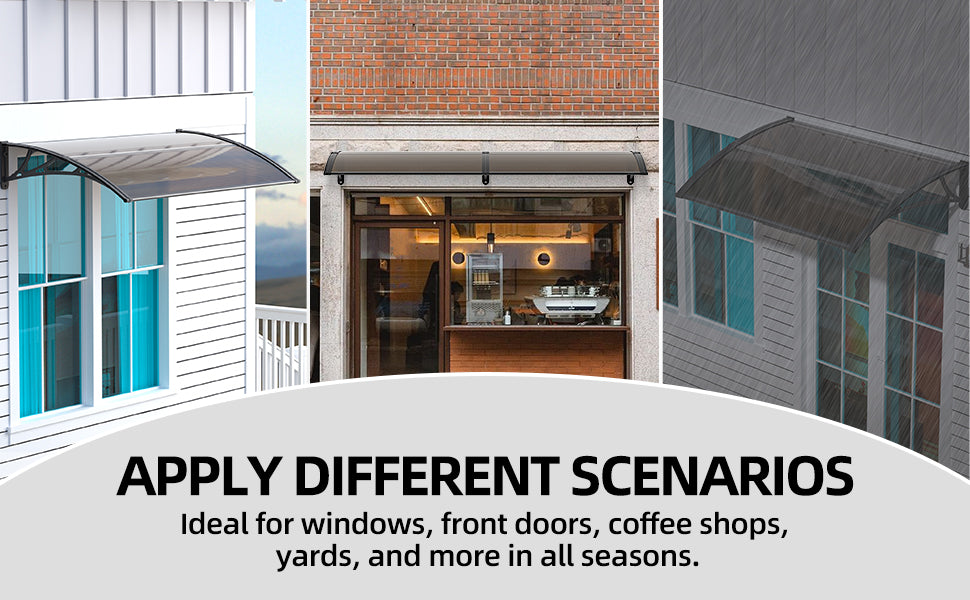 Awning Canopy for Door Window UV Rain Snow Sunlight Protection Polycarbonate Hollow Sheet Outdoor canopy Easy Install