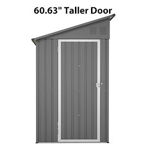 Storage Shed 4 * 8 FT Lean to Shed Metal Sheds & Outdoor Storage Cabinet Lockable Tool Organization Bike Mower Shed Portable Out