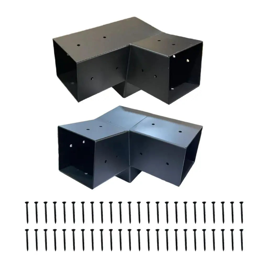 15 Degree 3-Way Steel Pergola Bracket Set Outdoor Home Courtyard Backyard Screw Mounting Hardware for DIY Pergola Projects