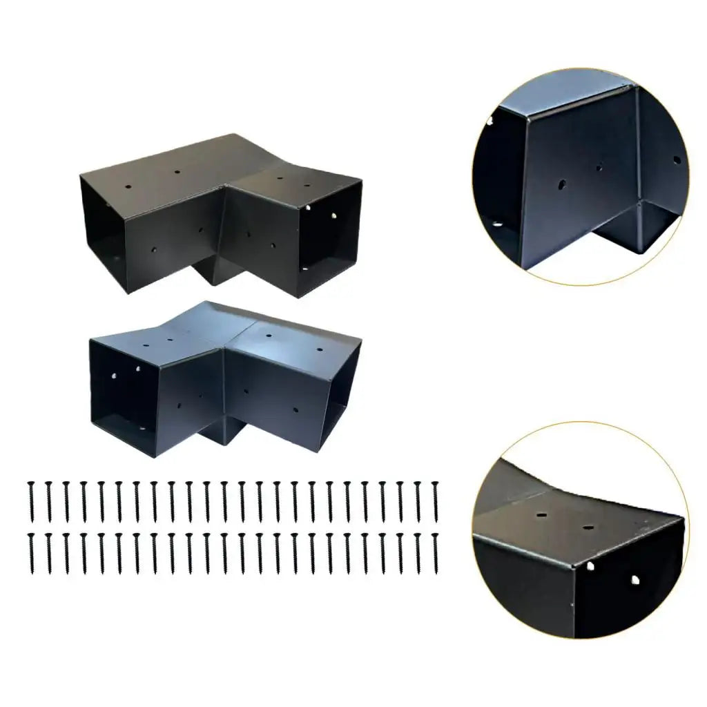 15 Degree 3-Way Steel Pergola Bracket Set Outdoor Home Courtyard Backyard Screw Mounting Hardware for DIY Pergola Projects