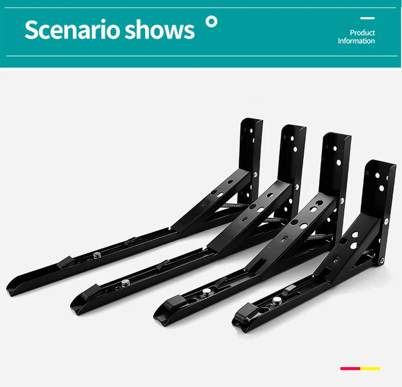 KAK 2pcs Folding Shelf Brackets Heavy Duty Stainless Steel Collapsible Shelf Bracket for Table Work Space Saving DIY Bracket