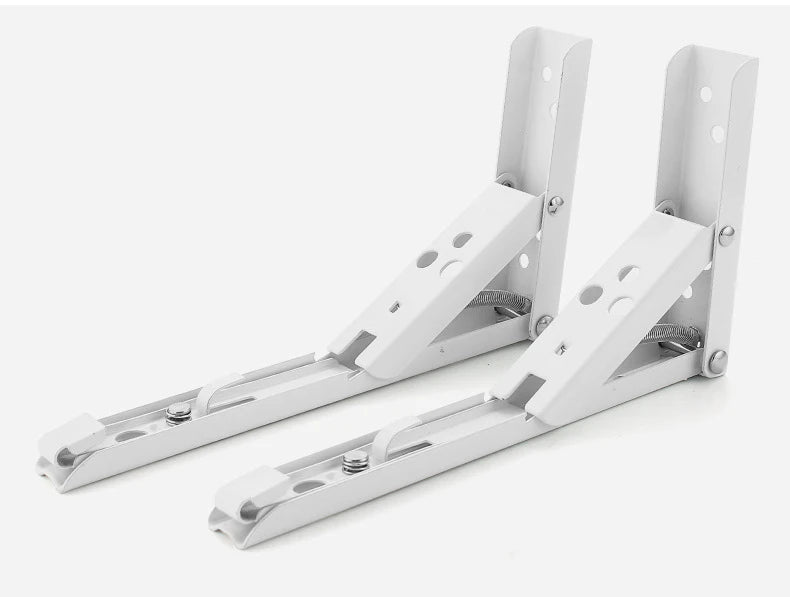 KAK 2pcs Folding Shelf Brackets Heavy Duty Stainless Steel Collapsible Shelf Bracket for Table Work Space Saving DIY Bracket