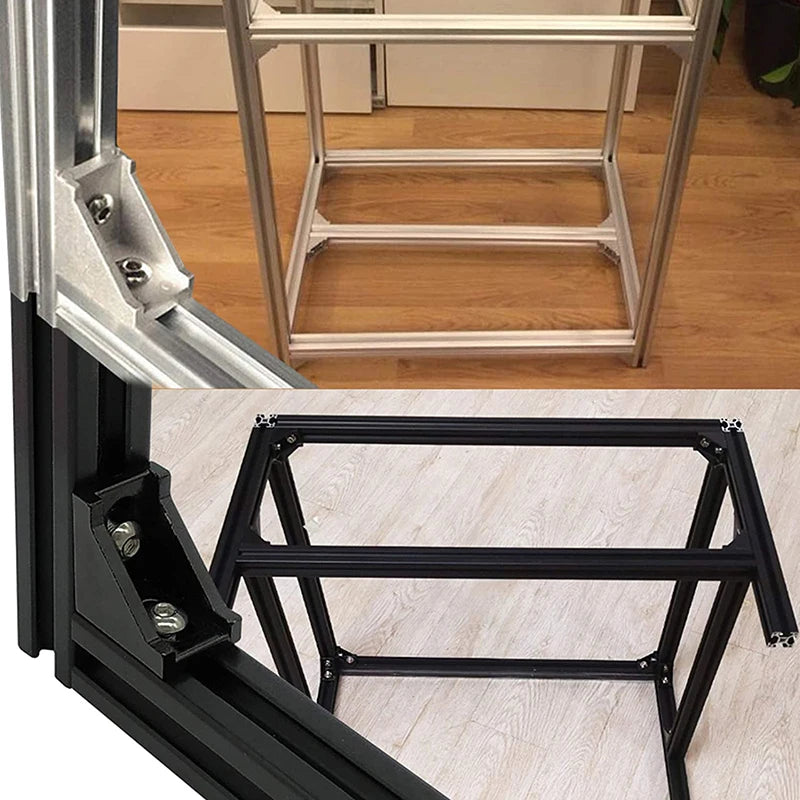 2020 Series Aluminum Profile Connector Set, 20 Pcs Corner Bracket, 40 Pcs T Nuts and Hex Screw Bolt for Slot 6mm Aluminum Profil