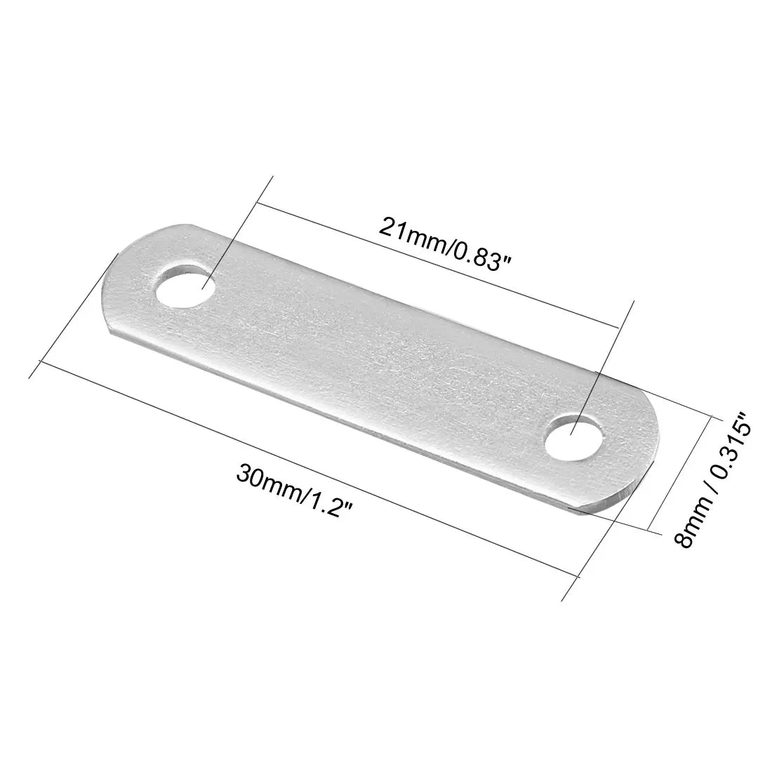 uxcell 20pcs/50pcs Repair Plate Flat Fixing Mending Corner Brace Bracket Connector 48mmx15mm 34mmx10mm 30mmx8mm 23mmx8mm