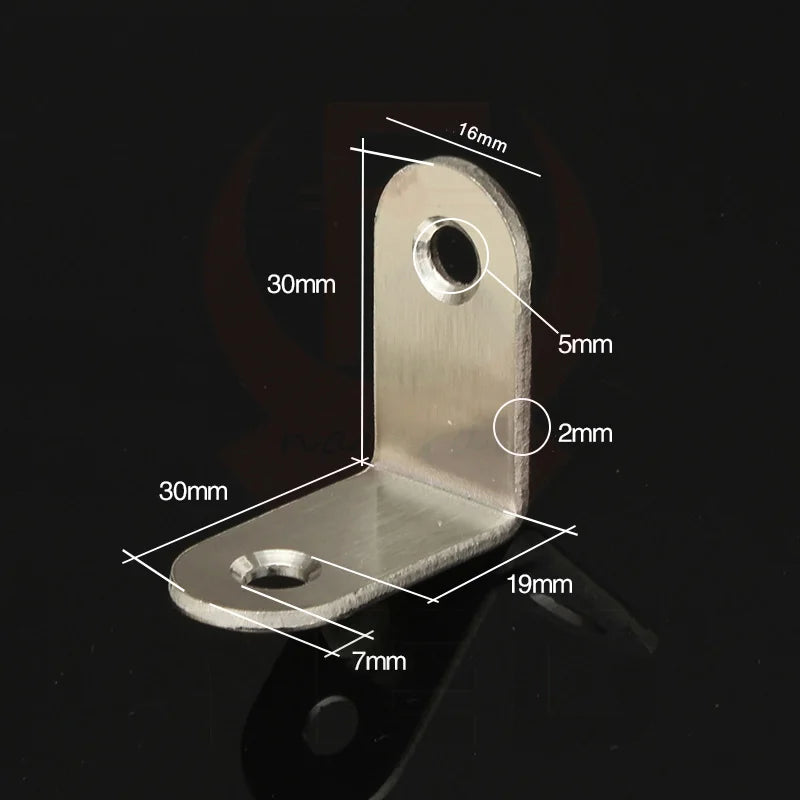 KAK 10PCS Stainless Steel Angle Corner Brackets Fasteners Protector Seven Size Corner Stand Supporting Furniture Hardware