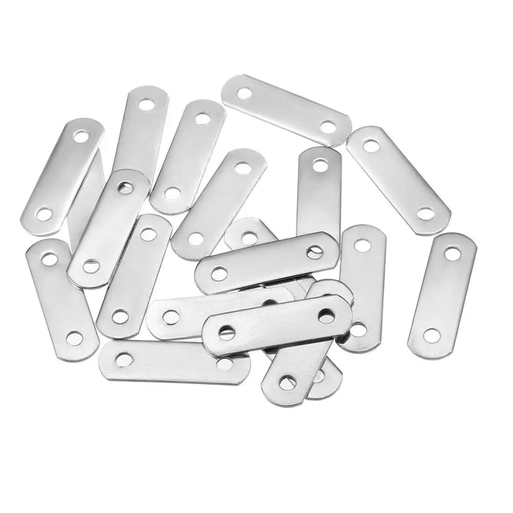 uxcell 20pcs/50pcs Repair Plate Flat Fixing Mending Corner Brace Bracket Connector 48mmx15mm 34mmx10mm 30mmx8mm 23mmx8mm