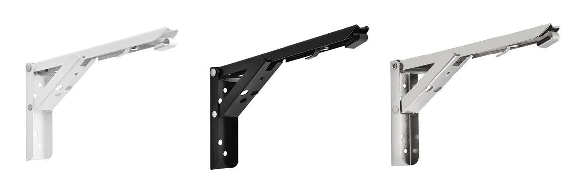 KAK 2pcs Folding Shelf Brackets Heavy Duty Stainless Steel Collapsible Shelf Bracket for Table Work Space Saving DIY Bracket