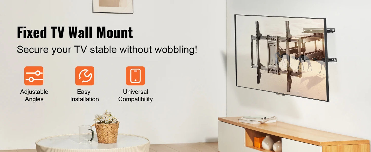 SucceBuy Full Motion TV Mount Fit for 26-90in TVs Swivel Tilt Horizontal Adjustment TV Wall Mount Bracket W/ Articulating Arms