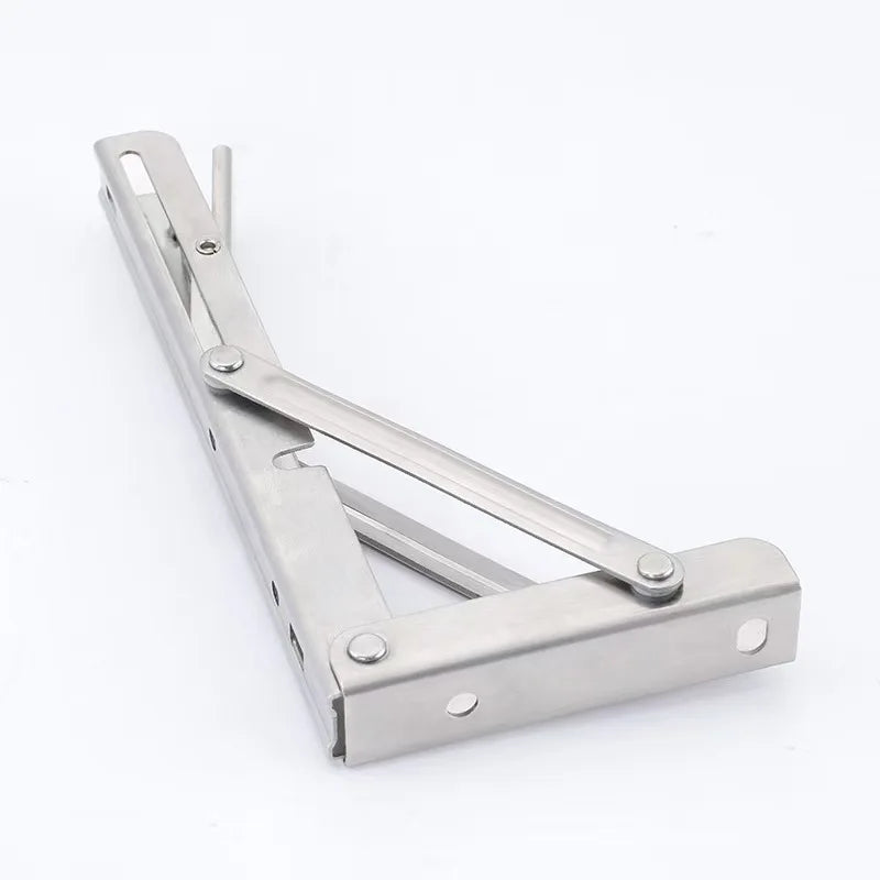 2Pcs 304 Stainless Steel Folding Table Stand Shelf Bench Heavy Duty Wall Shelf Bracket Right Angle Bracket Space Saving Thickene