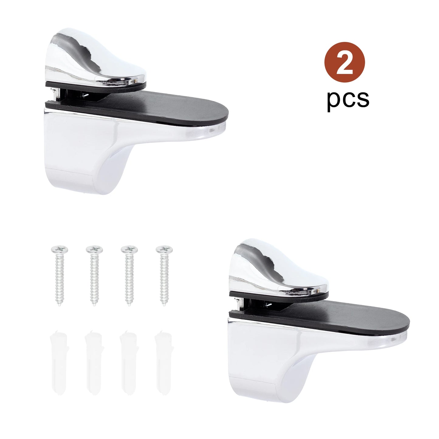 Zinc Alloy Floating Wall Shelf Support Adjustable Metal Shelf Clips for Glass or Wooden Book shelf Cabinet Closet Shelves