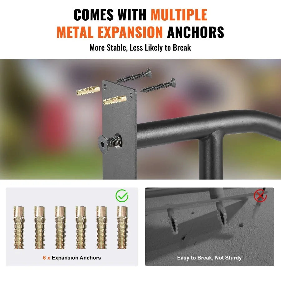 Handrails for Outdoor Steps 32 Wall Mount Safety Railings for 13 Steps