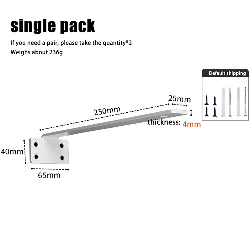Set Heavy Duty Cast Iron Shelves Brackets Floating Shelf Brackets 4MM Thicked Invisible L Brackets For Shelves Support