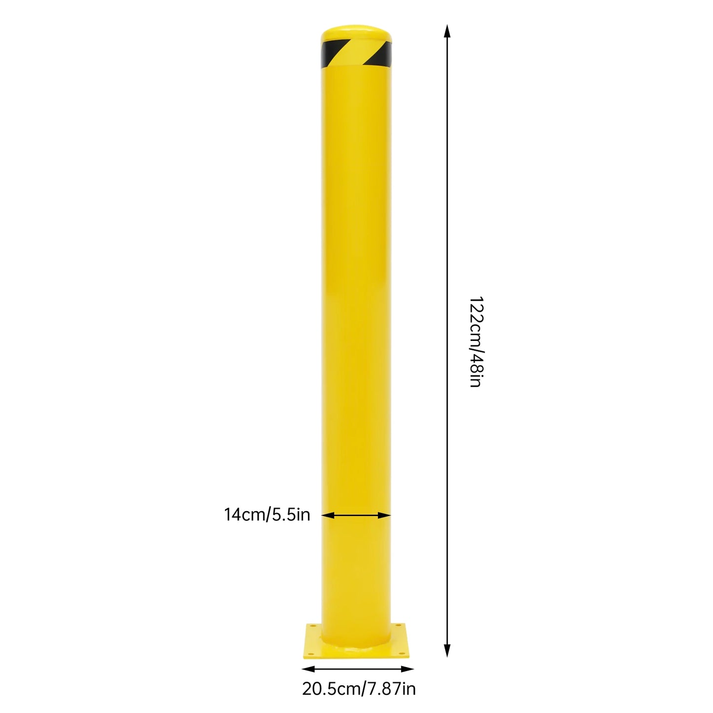 1/2Pcs Safety Bollard, Yellow Steel Safety Bollard with 4/8 Anchor Bolts, Perfect for Traffic-Sensitive Area