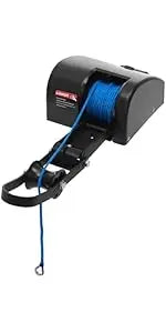 Electric Boat Anchor Winch Kit 12V with 100ft Anchor Rope Remote Control Heavy Duty Towing Winches for 24ft Fishing Boat