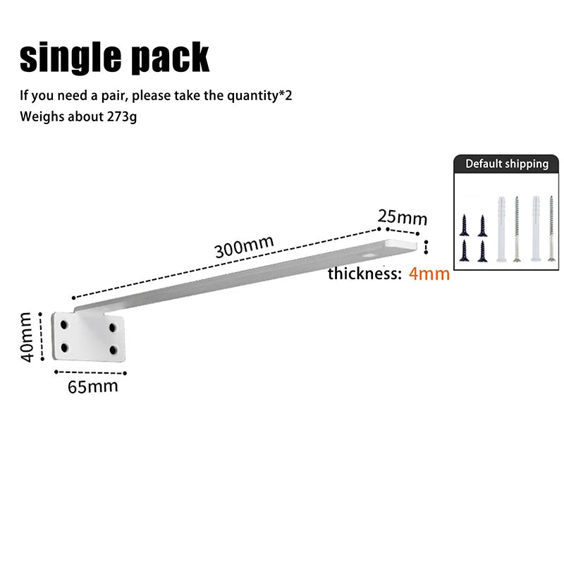 Set Heavy Duty Cast Iron Shelves Brackets Floating Shelf Brackets 4MM Thicked Invisible L Brackets For Shelves Support