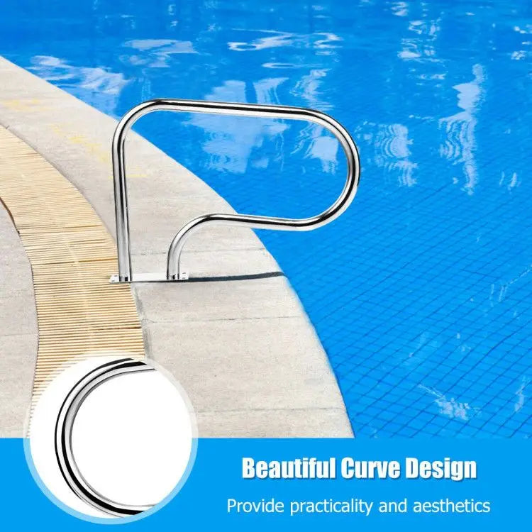 Stainless Steel Swimming Pool Handrail with Base Plate Balustrades & Handrails Product