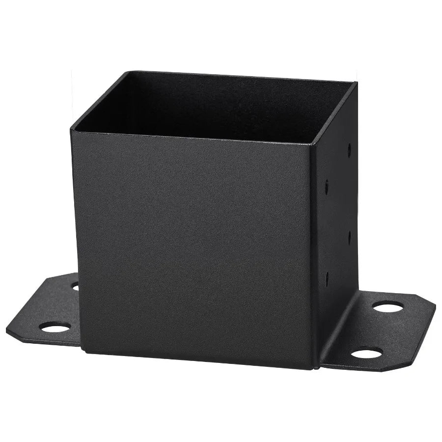 6x6 Post Base 4 Pcs Inner Size 5.6x5.6 Post Base Brackets Heavy Duty PowderCoated Post Anchor Matte Black Wood Post Brackets f