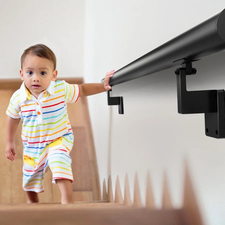 Handrail Stair Railing 5 ft Wall Mount Handrails for Indoor Stairs Thickened Aluminum Alloy Hand Rail with Installation Kit 44