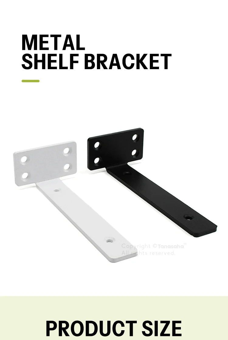 Floating Shelf Brackets Carbon Steel Wall Mount Invisible T Shelves Brackets for Bathroom and Kitchen Storage Support