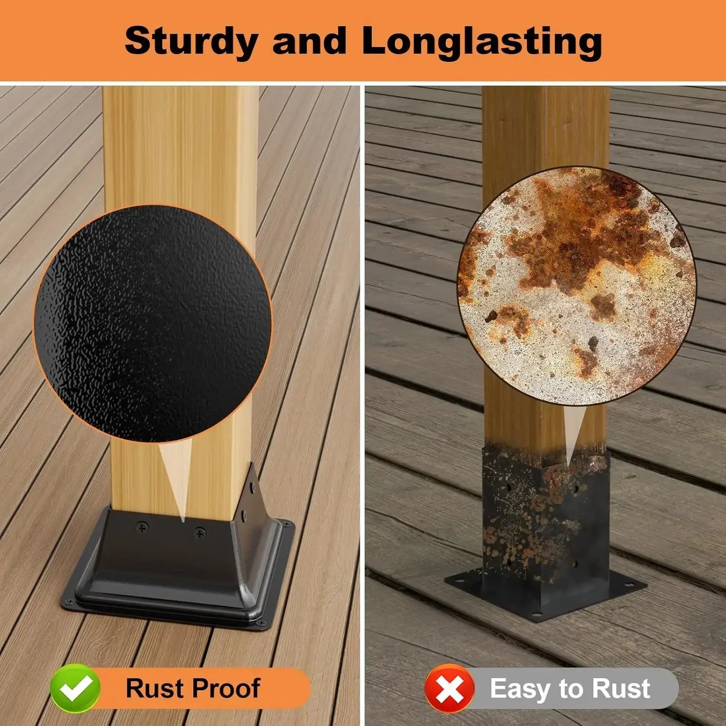 [xmsj]4x4 Base 15pcs, Internal 3.5"x3.5" Heavy Duty Powder-coated Steel Post Bracket Fit For Standard Wood  Anchor