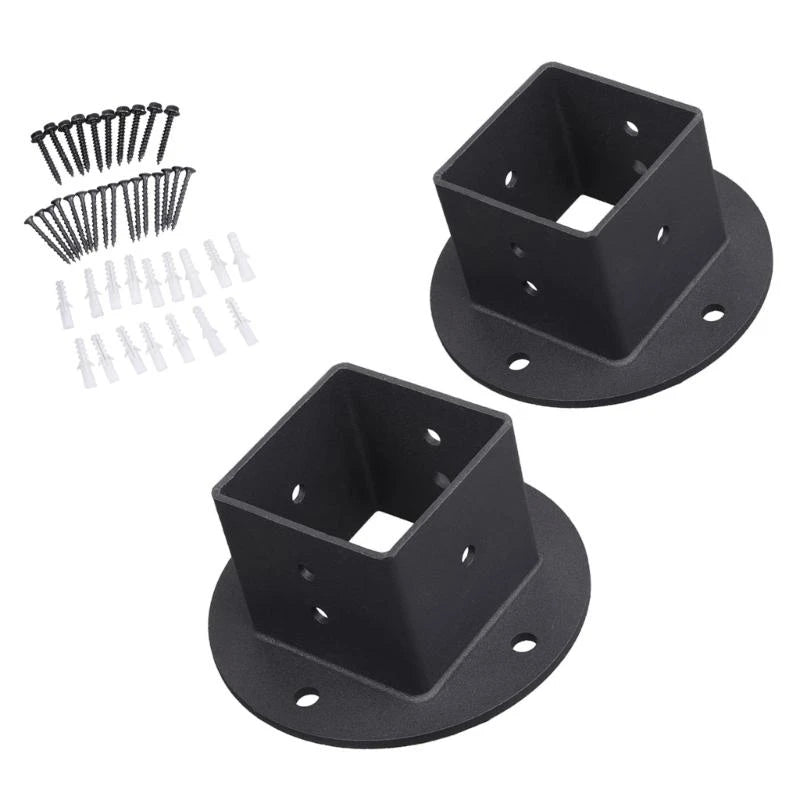 Sturdy Post Brackets Anchors Pack of 6 Powder Coated Steel for Fence Railings Privacy Panel Gazebos and Pergolas .Y5GA