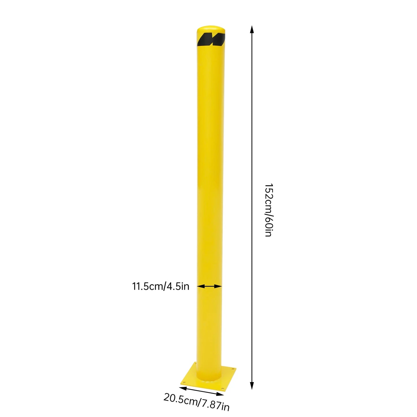 1/2Pcs Safety Bollard, Yellow Steel Safety Bollard with 4/8 Anchor Bolts, Perfect for Traffic-Sensitive Area