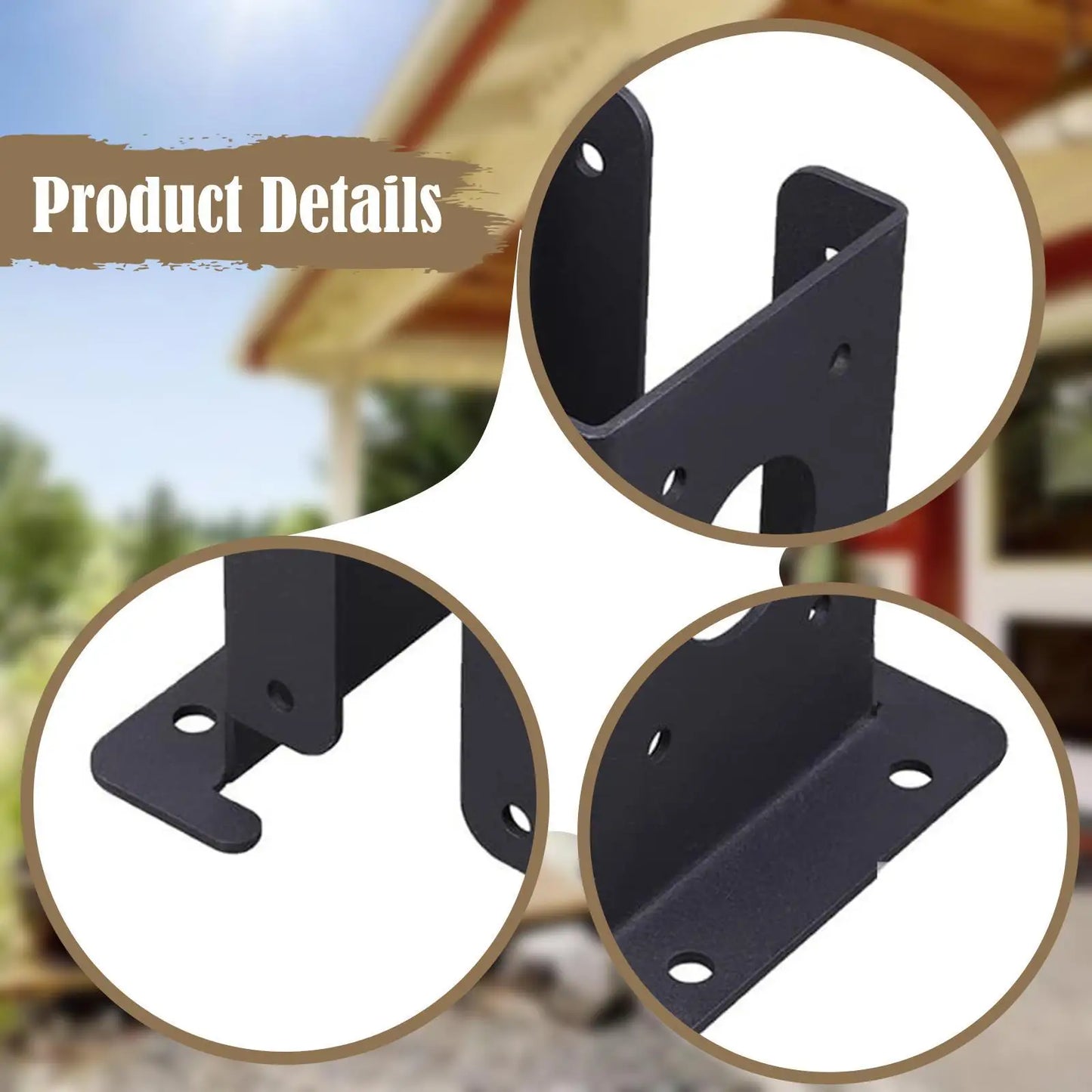 4Pcs Wood Fence Pergola Wood Fence Post Anchor Base Home Outdoor Adjustable