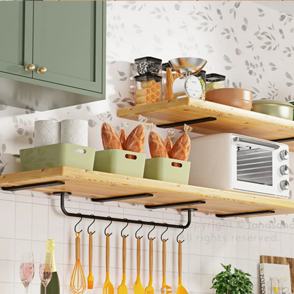 Floating Shelf Brackets Carbon Steel Wall Mount Invisible T Shelves Brackets for Bathroom and Kitchen Storage Support