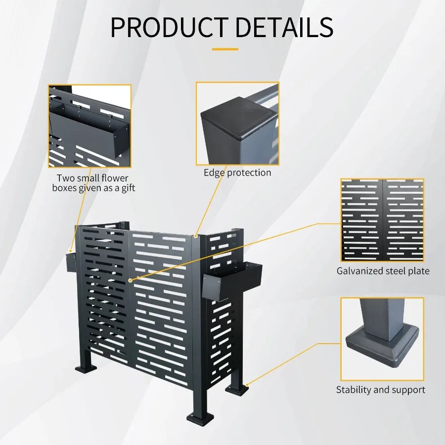 4*2 FT Air Conditioner Fence for Outdoor Units Metal Privacy Fence Cover Perfect to Conceal Air Conditioning Units W540133740