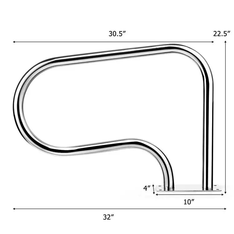 Stainless Steel Swimming Pool Handrail with Base Plate Balustrades & Handrails Product