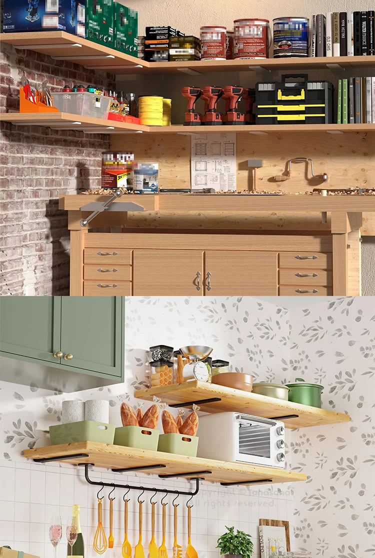 Floating Shelf Brackets Carbon Steel Wall Mount Invisible T Shelves Brackets for Bathroom and Kitchen Storage Support