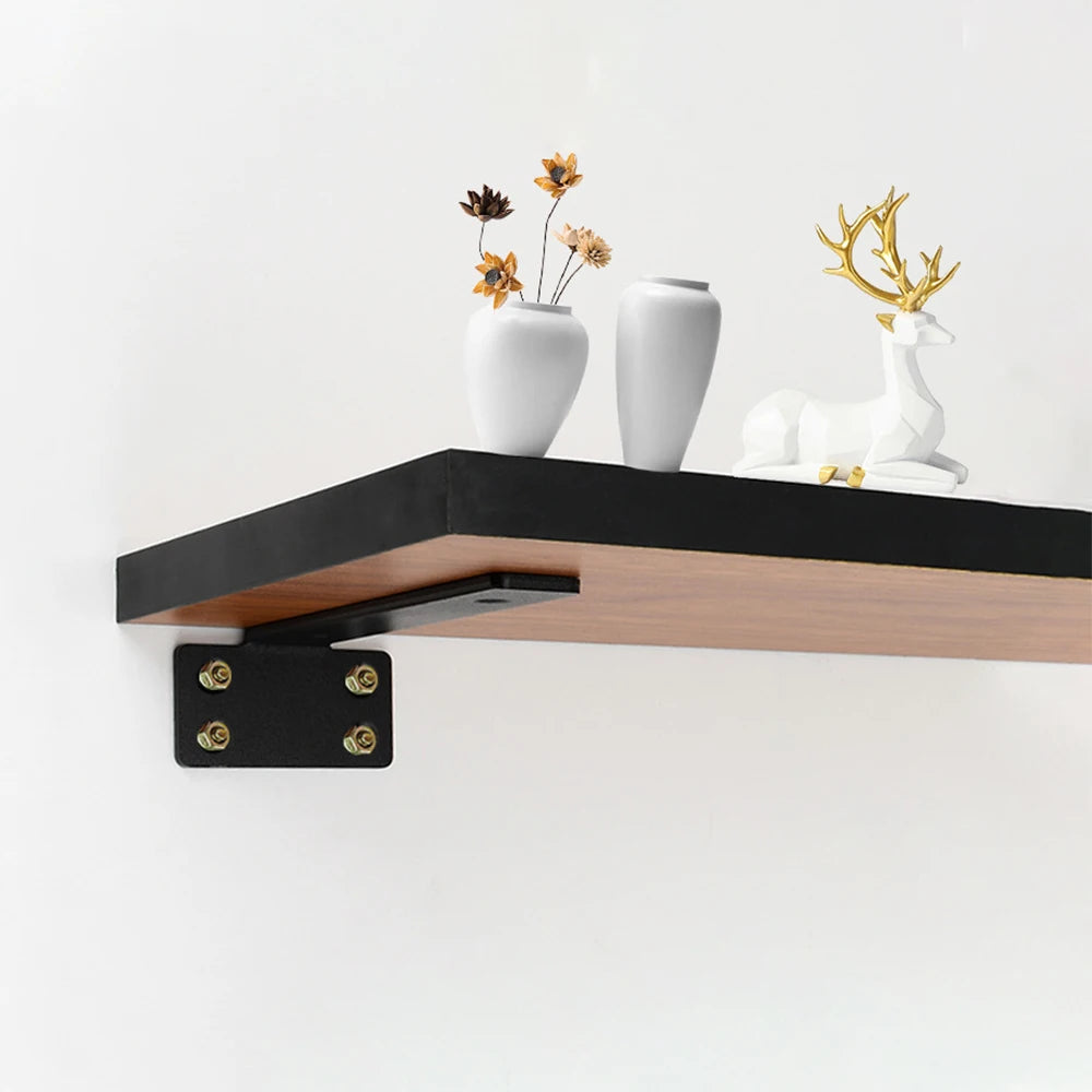 Floating Shelf Brackets Carbon Steel Wall Mount Invisible T Shelves Brackets for Bathroom and Kitchen Storage Support