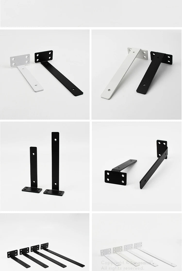 Floating Shelf Brackets Carbon Steel Wall Mount Invisible T Shelves Brackets for Bathroom and Kitchen Storage Support
