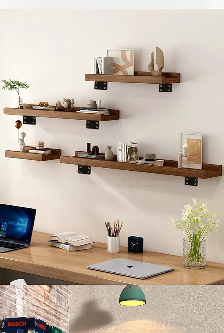 Floating Shelf Brackets Carbon Steel Wall Mount Invisible T Shelves Brackets for Bathroom and Kitchen Storage Support