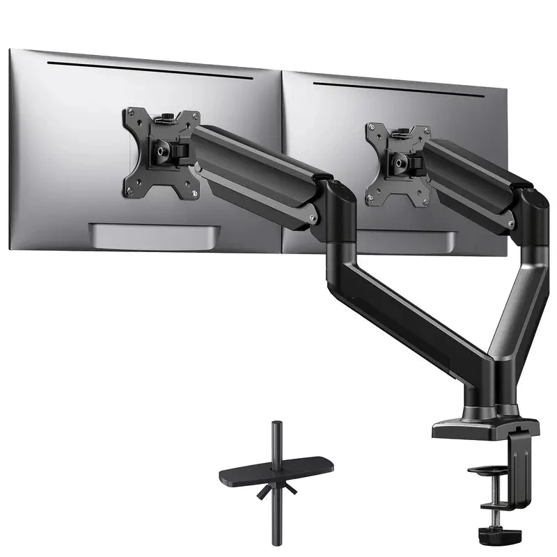 Dual Monitor Desk Mount up to 32 inches Screens Height Adjustable Monitor Stand, Heavy Duty Arm,VESA 75x75mm or 100x100mm, Black