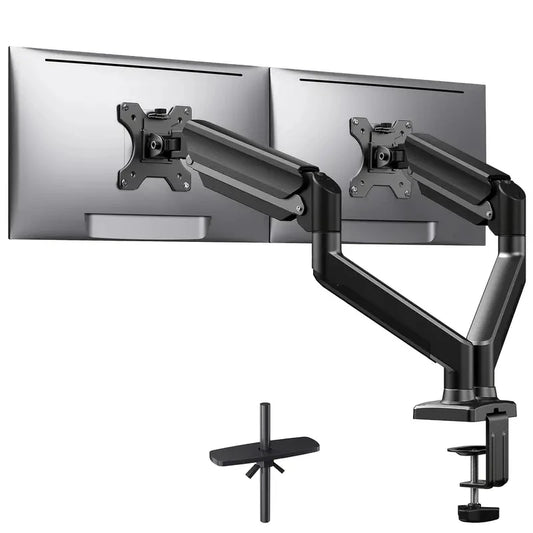 Dual Monitor Desk Mount up to 32 inches Screens Height Adjustable Monitor Stand, Heavy Duty Arm,VESA 75x75mm or 100x100mm, Black