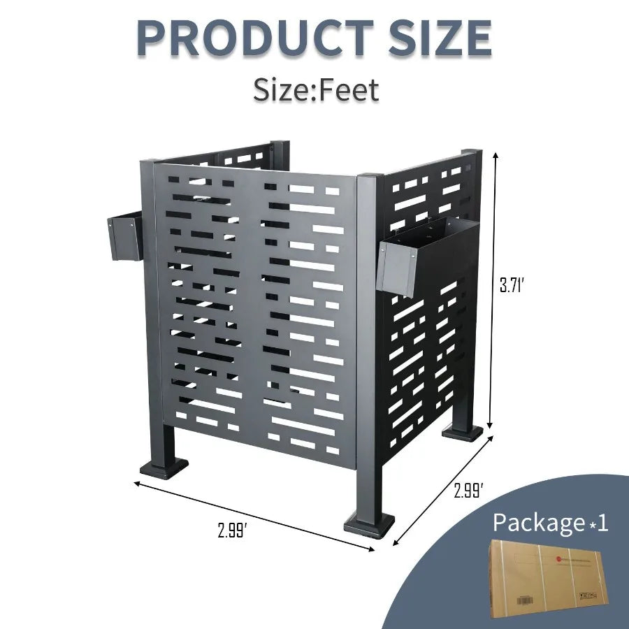 3ftx3ft Air Conditioner Fence for Outdoor Units Metal Privacy Fence Cover Perfect to Conceal Air Conditioning Units
