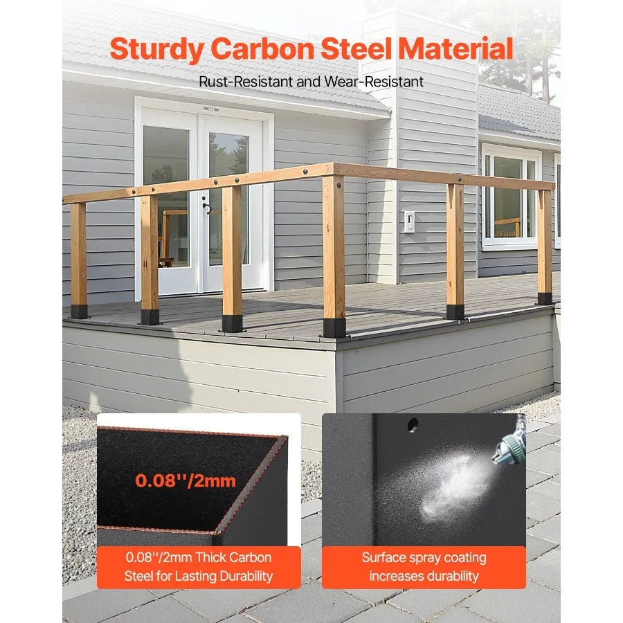 4 Pack 4x4 Post Base Brackets Wood Fen Post Anchor Inner Size 3.6x3.6 inch