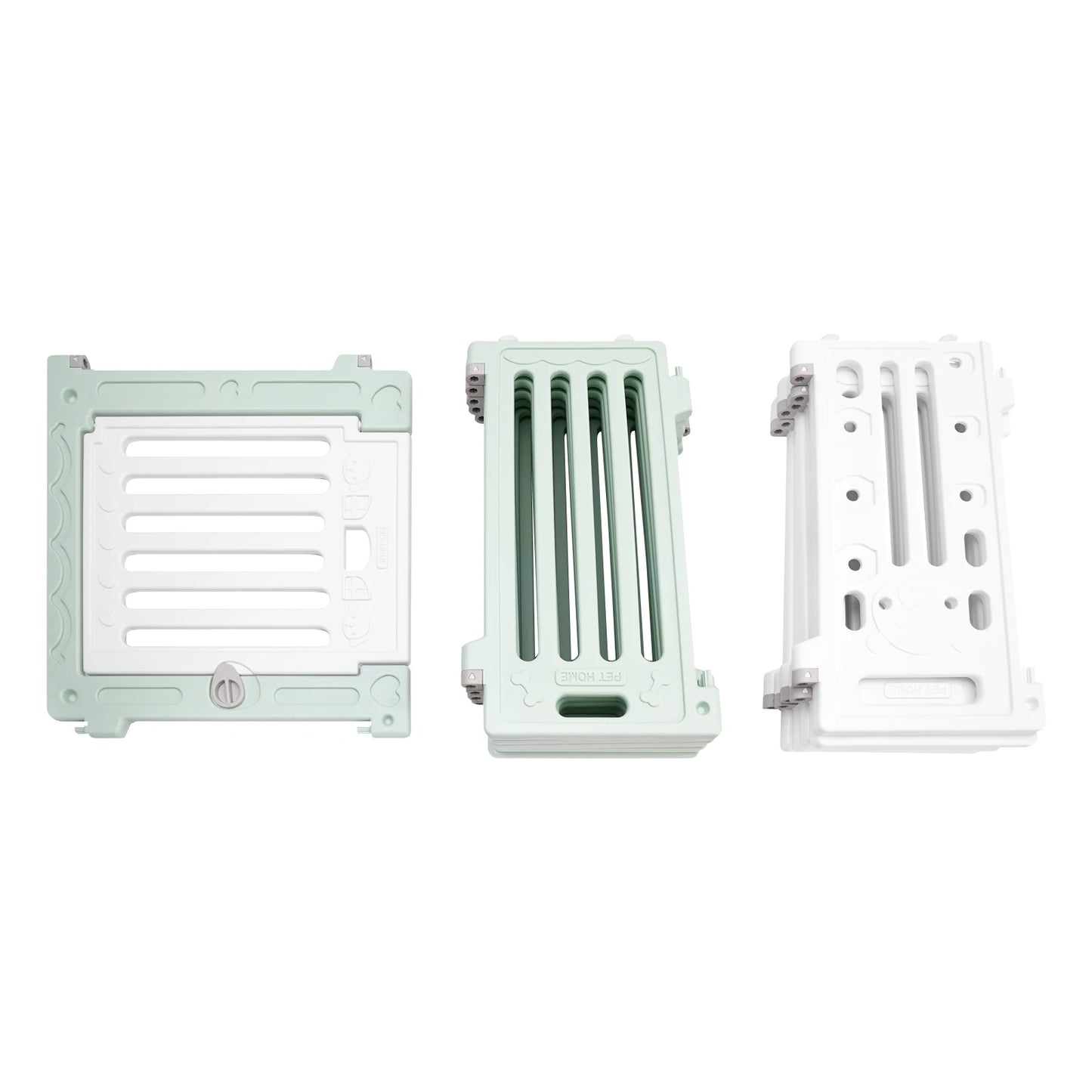 Hexagon Dog Playpen with Safety Door & Non-Slip Base, 25.6" HDPE Pet Fence for Puppy/Kitten, 13 Panels Blue/Pink/Green