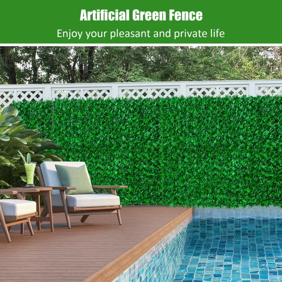 Artificial Green Fence Strong and Durable Outdoor Fence Waterproof for Outdoor Gardens Courtyards